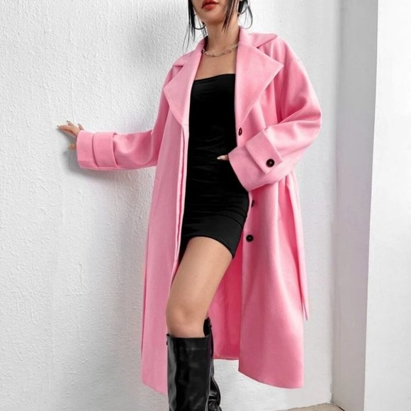 Belted Long Overcoat Jacket. brand new! WARM! - Picture 5 of 6